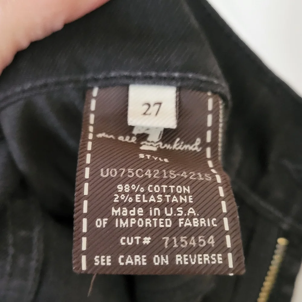 7 FOR ALL MANKIND Black Bootcut Jeans Size 27 - Picture 7 of 9